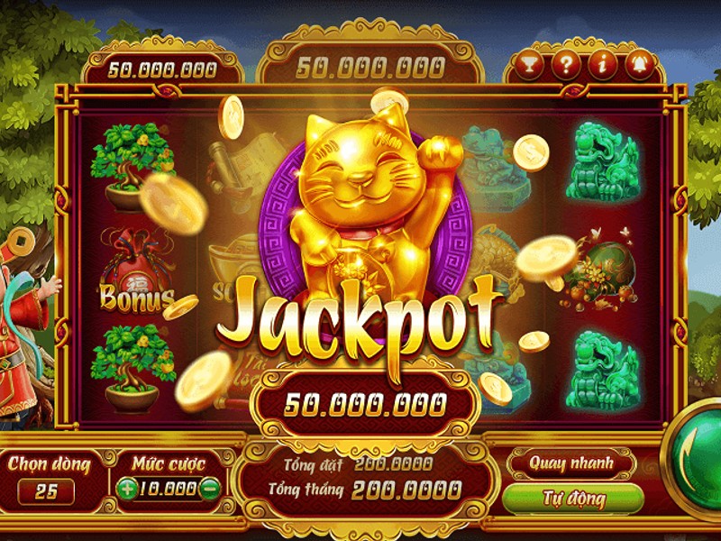 Trò chơi slot với biểu tượng may mắn