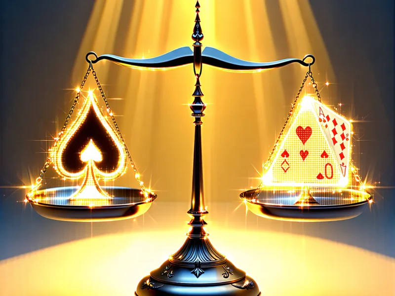 Hình ảnh biểu tượng cho sự công bằng và minh bạch trong các trò chơi của GEMWIN, với cân bằng và biểu đồ dữ liệu rõ ràng